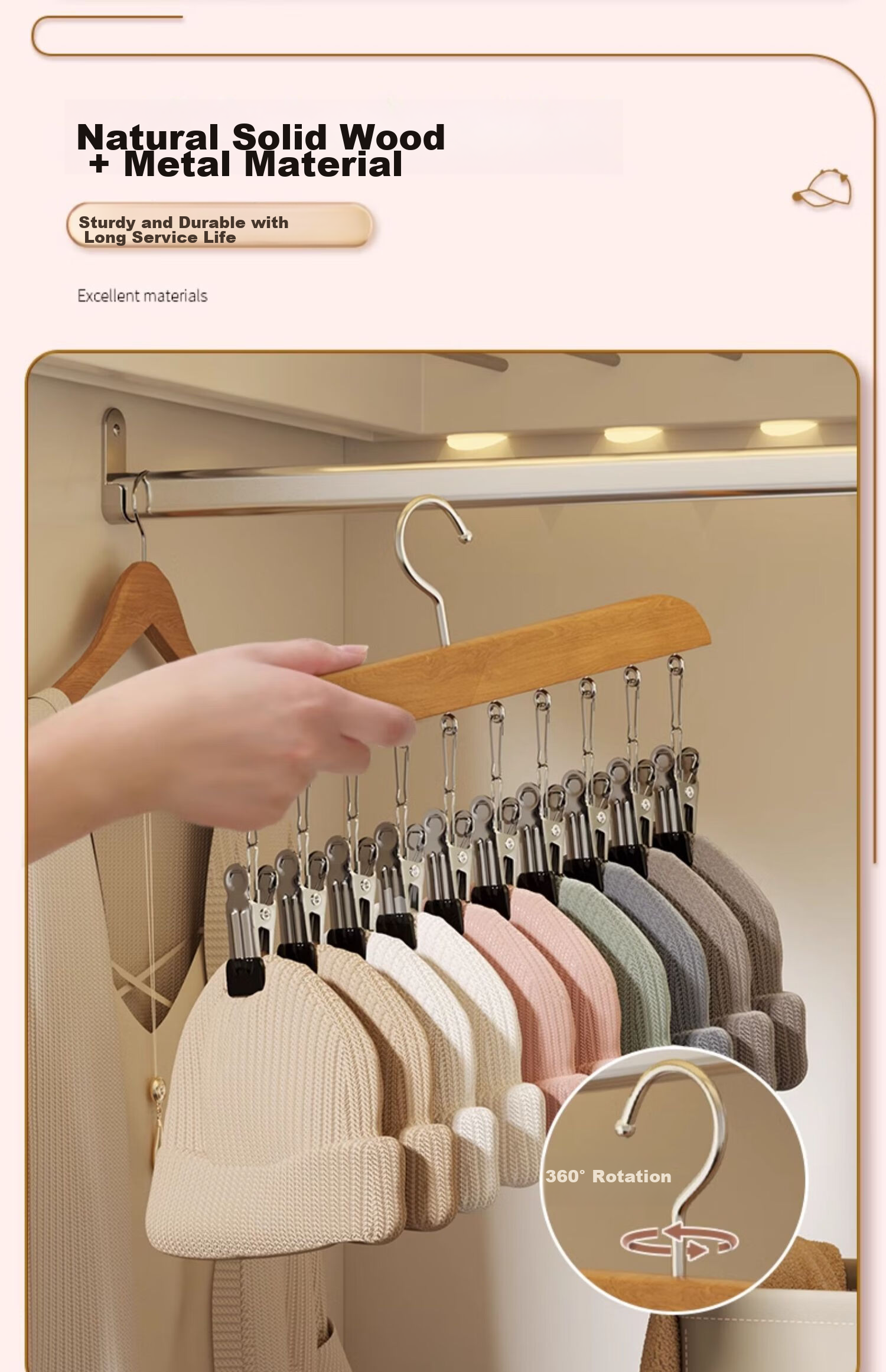 Fanyejia Multi-Functional Space-Saving Clothes Hanger with Clip for Underwear, Socks, Scarves, Pants, And Silk Items - Non-Slip And Seamless Desig 5
