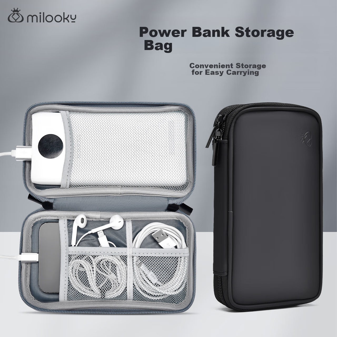 DiYiGongFang Portable Hard Drive Storage Case, Water-Resistant And Shockproof, Suitable for Xiaomi Ku Tai, Huawei, Pisen, Baseus, Yubot, Power Bank Protective Case, Digital Accessory Storage Bag