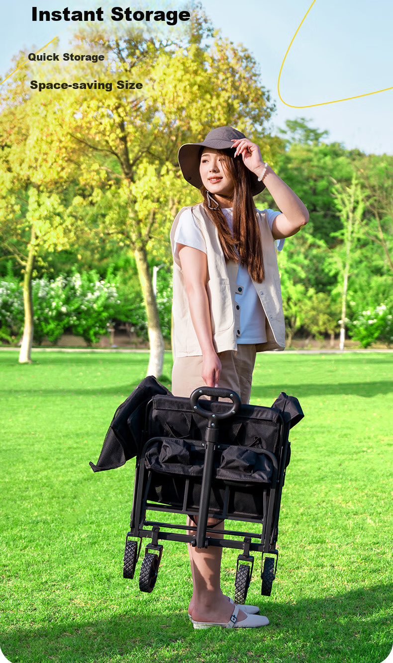 TAN XIAN ZHE Camping Cart, Rear-Opening Small Pull Cart for Kids, Grocery Shopping, And Pets 9