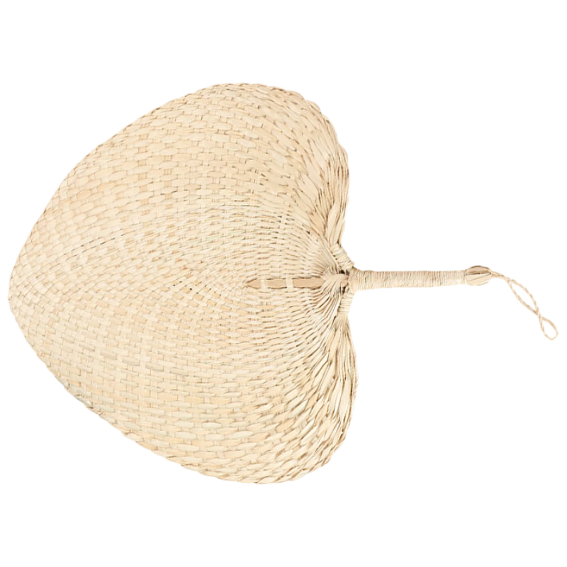 TaTanice Handmade Grass Woven Boneless Palm Fan Summer Cooling Fan Hand-Cranked Lightweight Small Palm Fan Zongye Fan 28cm