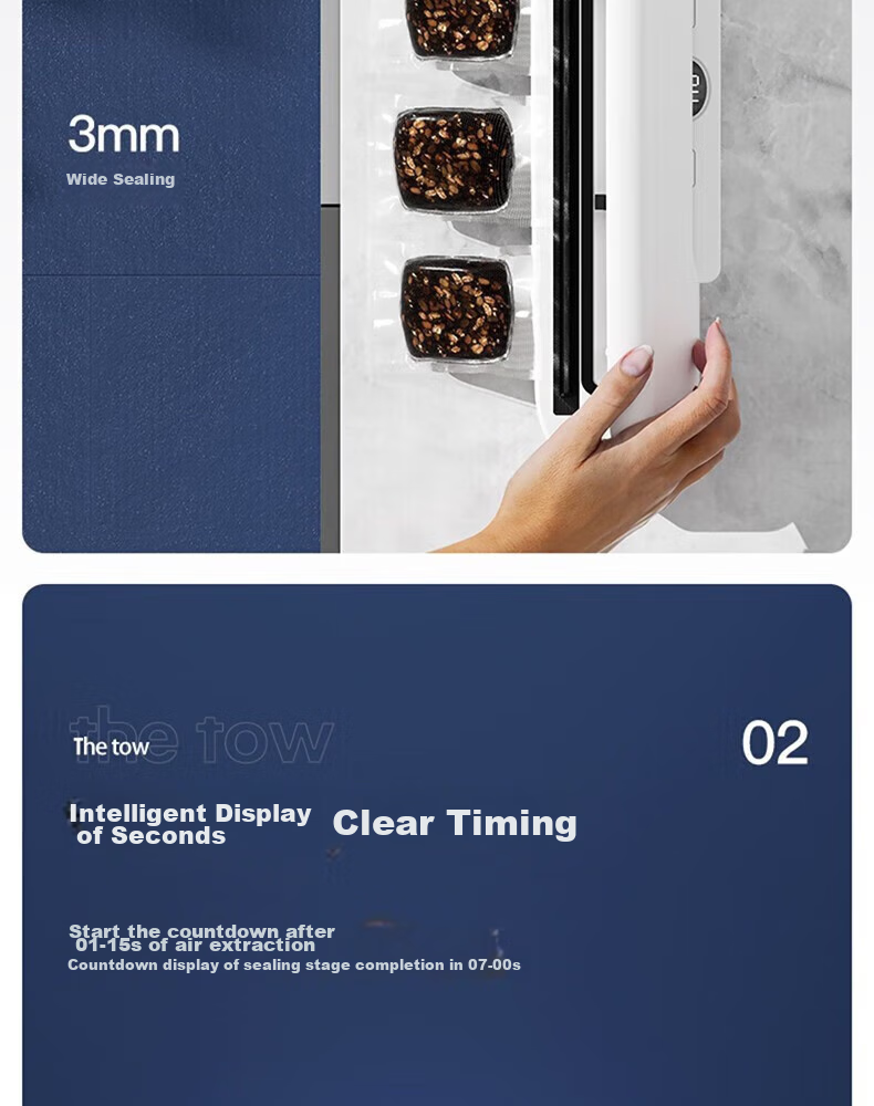Maomiyoupin Vacuum Sealer, Food Packaging Machine, Bagging Machine, Plastic Sealing Machine, Snack Preservation Dry And Wet Sealing, Small Fully Automatic Compression Tool 12