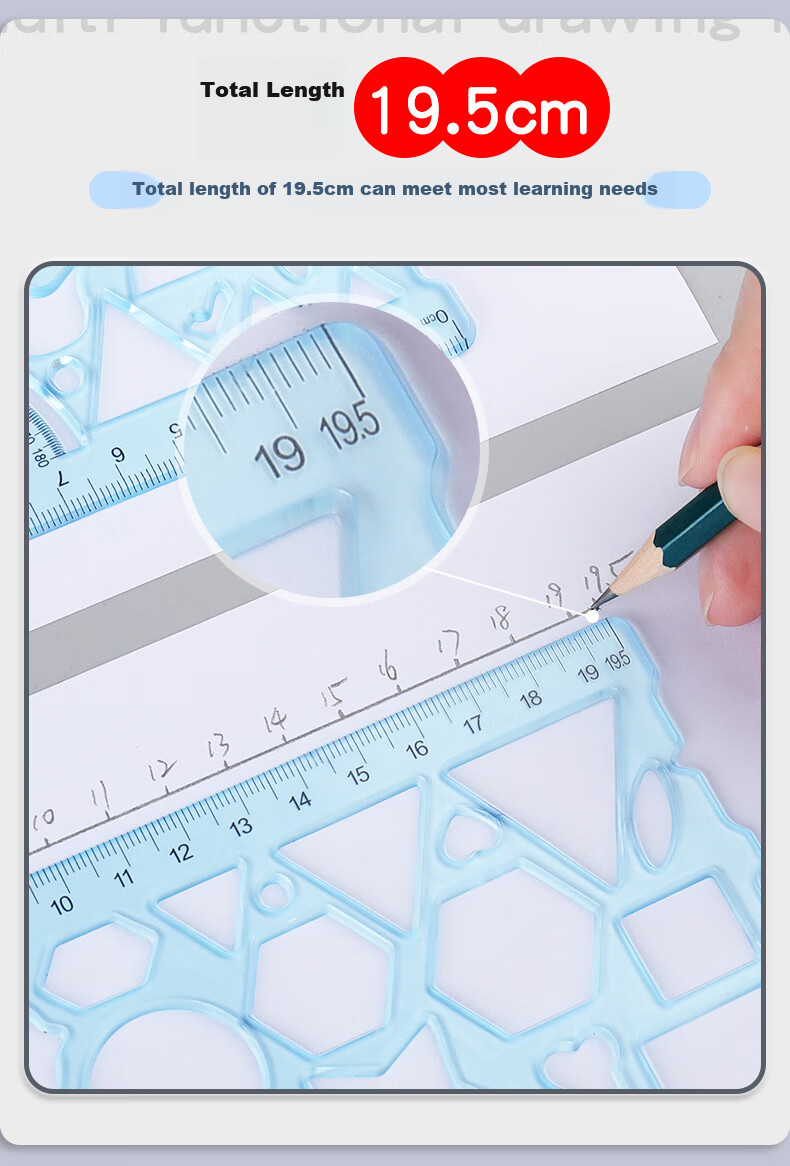 DiLe 30cm Angle Parallel Drawing Ruler for Registered Architects, Design Students, Stationery, Postgraduate Entrance Exam, Line-Drawing Ruler, Exam Grid Ruler, Balance Ruler, Multifunctional Rolling Sliding Ruler 2671 11
