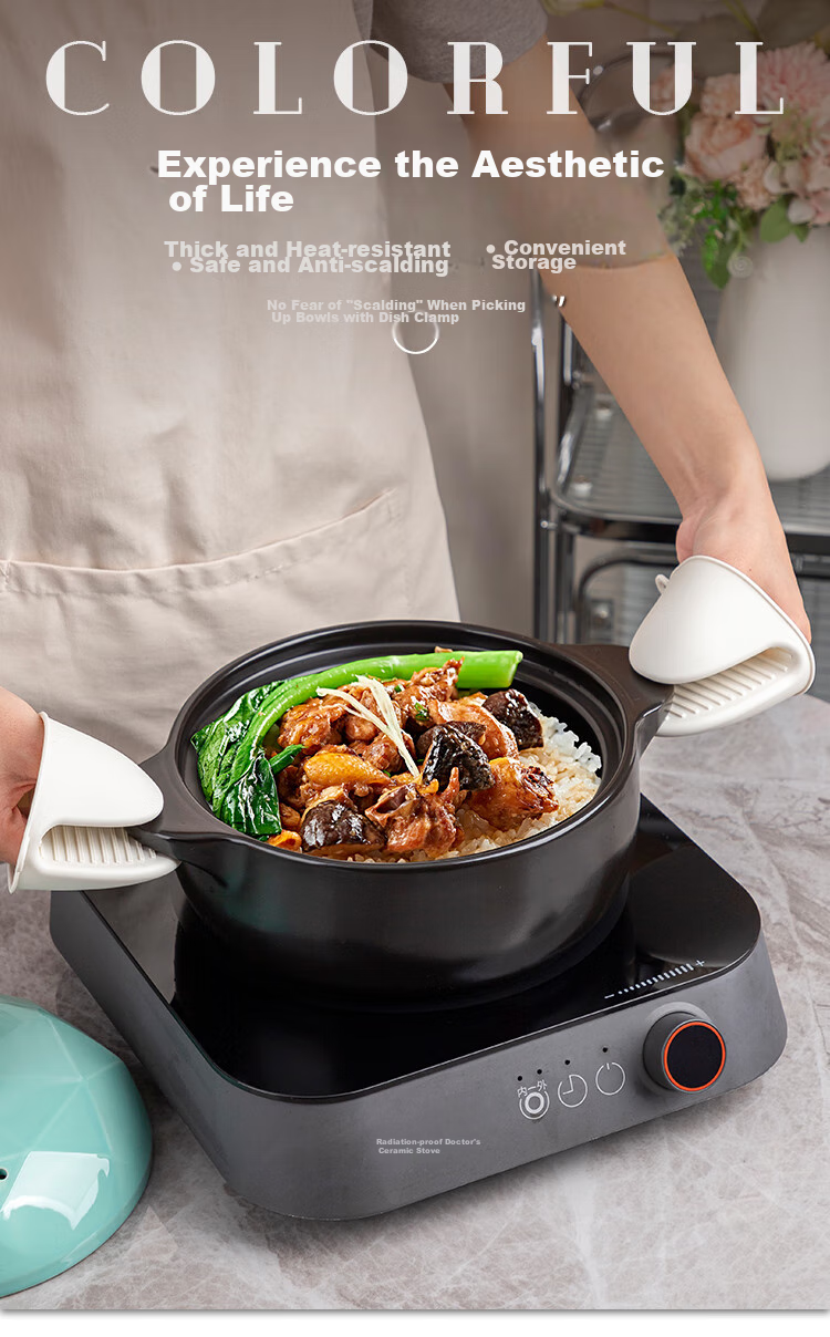 Banwushenghuo Heat-Resistant Silicone Gloves, Kitchen Utensil Holder, Bowl Gripper, Household High-Temperature Oven And Microwave-Safe Gloves 1