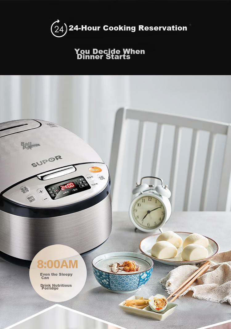 SUPOR ZMD Assured Series Smart Rice Cooker, 5L Capacity, Spherical Inner Pot, Multifunctional Intelligent Reservation for 3-8 People, Micro-Pressure, Champagne Gold Color, CXFB50FC59-75 22
