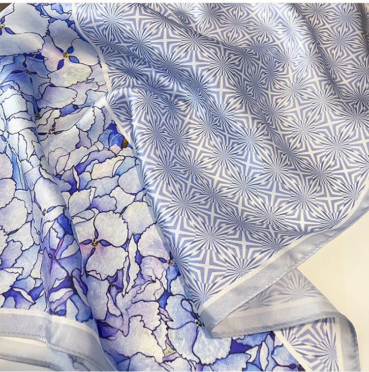 GLO-STORY Silk Scarf for Women, 53cm Mulberry Silk Small Square Scarf, French Vintage Versatile Neck Scarf, Gift Box Set WSJ334001 19