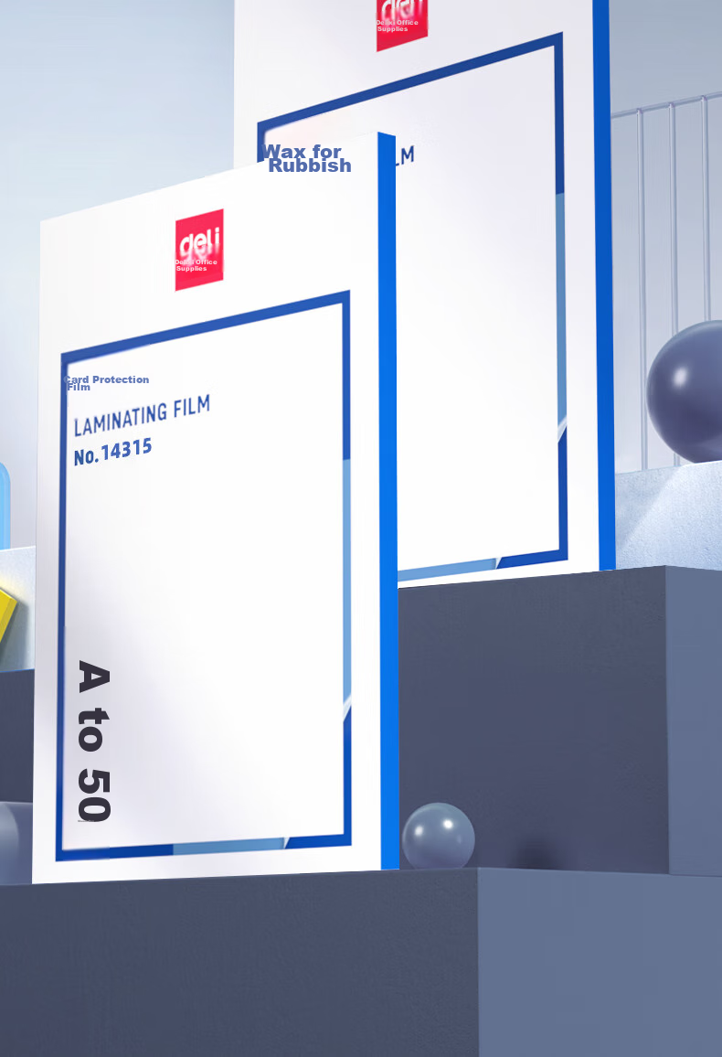 Deli Laminating Pouches, A4 Size, for Laminators And Laminating Machines, High-Quality Card Protection Film, 305*220mm A4 Size, 55 Microns Thickness, 100 Sheets/pack, 14315 11