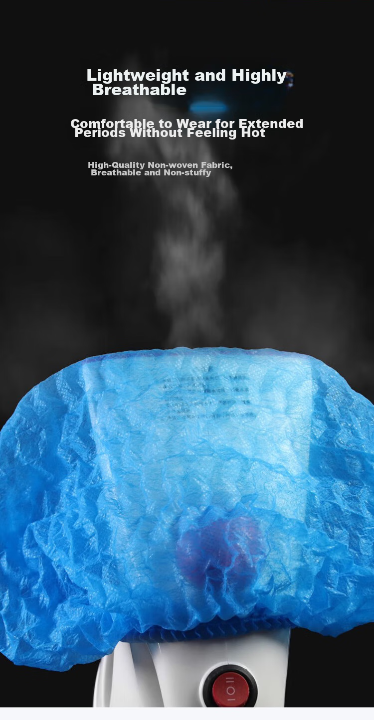 Gongzhe Disposable Hood, Thickened Non-Woven Dust-Free Hood, Strip Isolation Hood for Kitchen, GZ-T Blue, Pack of 100 4