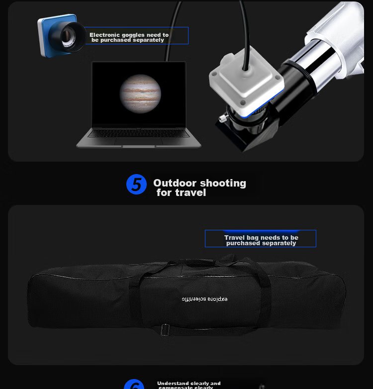 EXPLORE SCIENTIFIC 80EQ3 Astronomy Telescope Large Aperture Professional High-Definition High-Power Stargazing Kids Gift 25