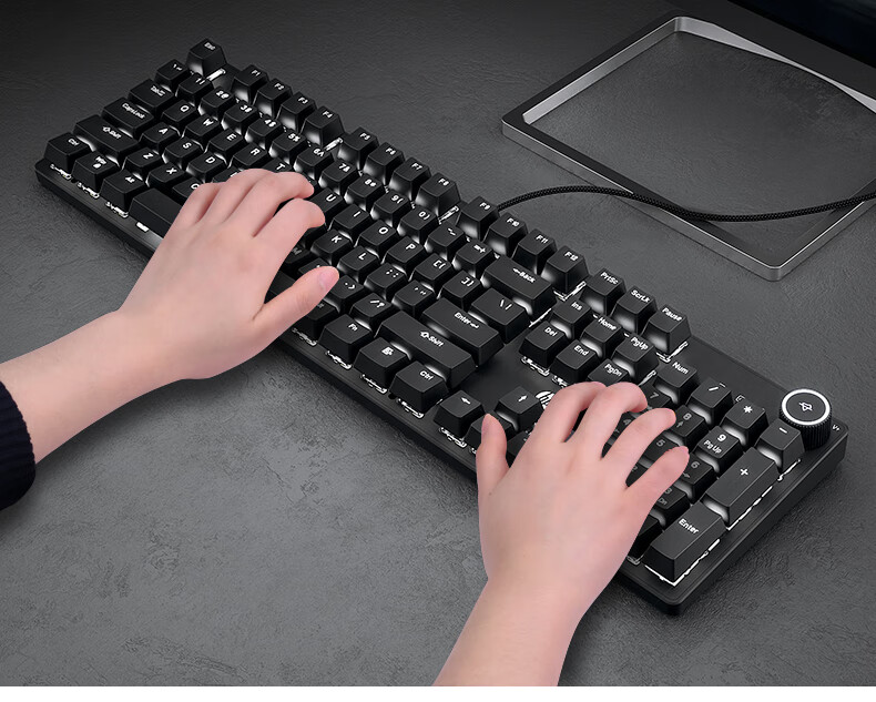 HP K10G-104 Black White Light Red Switch Mechanical Keyboard Wired Gaming Keyboard E-Sports Internet Cafe PUBG Keyboard Metal Panel Full Anti-Ghosting Hot-Swappable 4