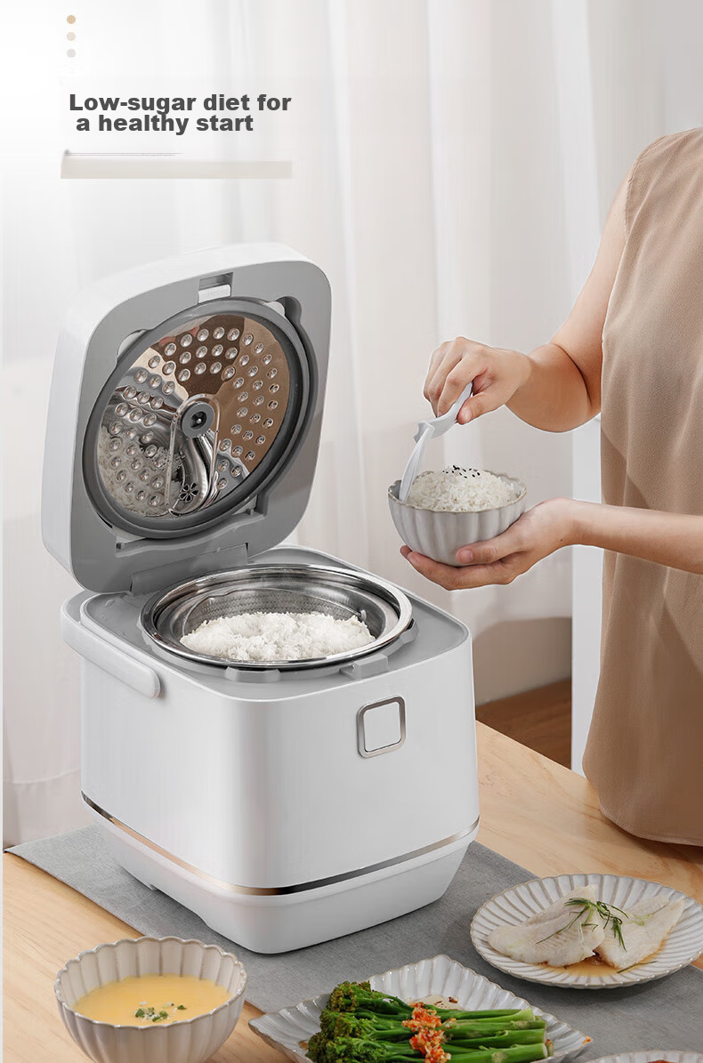 DAEWOO Mini Rice Cooker 1.2L Smart Small Electric Rice Cooker for 1-2 People Multifunctional Low Sugar Micro Pressure FB23DT Purple 13