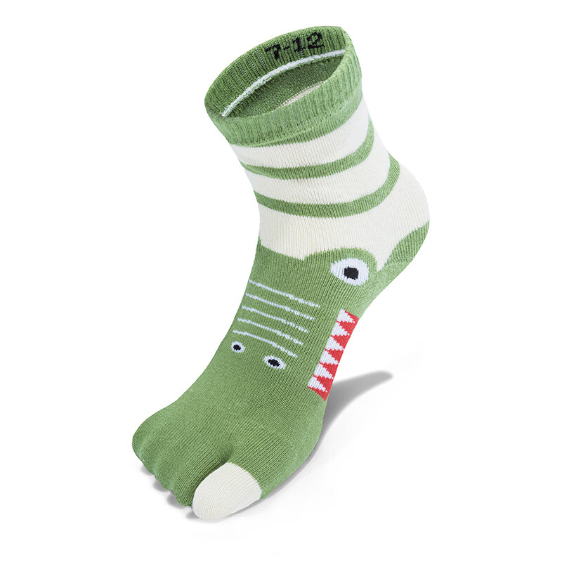 TFO Sixth Generation Children's Two-Toe Socks, Outdoor Sports Running Socks, Sweat-Absorbing Toe Separation Hiking Socks, 2202500, Grass Gree