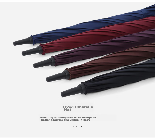MAYDU Large Straight Handle Umbrella, 1.2 Meters Automatic Opening, Men's Business Umbrella M1125, Black 10