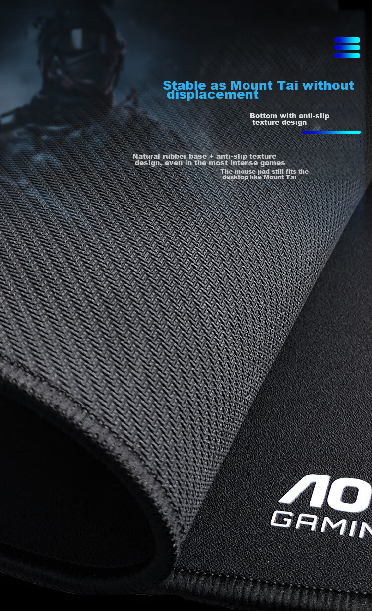 AOC Professional Gaming Mouse Pad, Large And Medium Size, 450*400*4mm, Thickened with Locked Edges, High-Density Fiber, for Keyboard And Computer Desk, G20L/93 Black 7