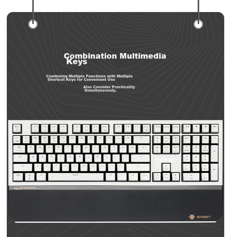 Hyeku X5 Pro Wireless Bluetooth Wired Tri-Mode Keyboard, Five-Port Hot-Swappable, 108 Keys, PBT Keycaps, Black Forest Mousse, Kailh BOX, Lava Gold Switches 21