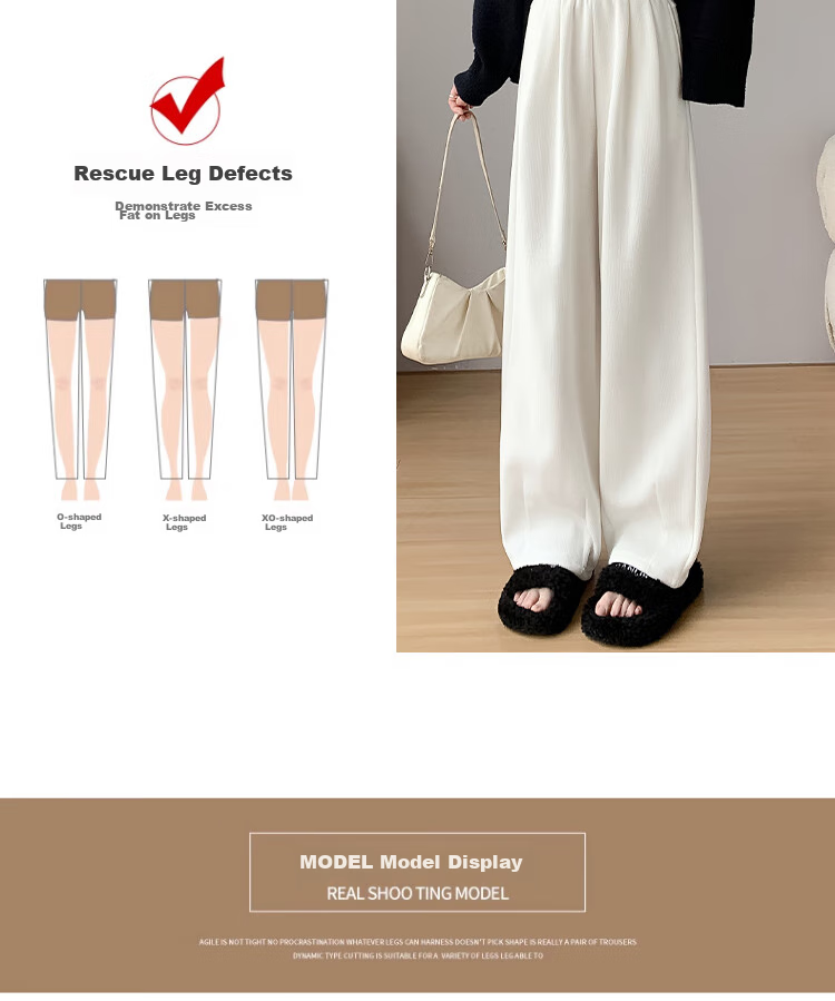 Yishangmei Loose Wide-Leg Pants for Women, Autumn And Winter New Style, Fleece-Lined Thickened Chenille Floor-Length Straight Casual Cotton Pants 13