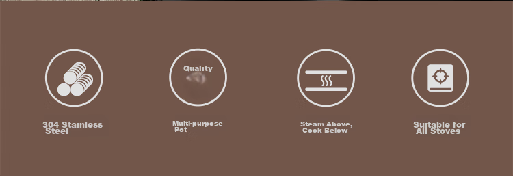 MAXCOOK 304 Stainless Steel Steamer Pot, 26CM Three-Layer Composite Bottom, Compatible with Gas Stove And Induction Cooker 2