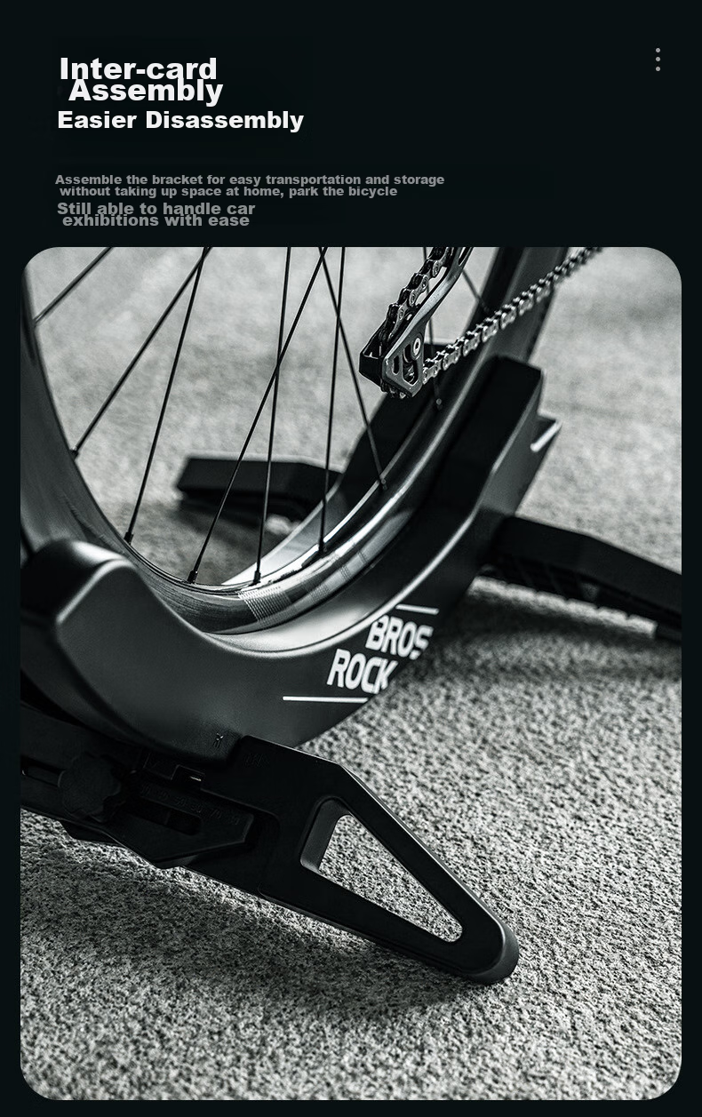 ROCKBROS Road And Mountain Bike Parking Rack, Display Stand, Adjustable Foot Support, Home Use, Black 11