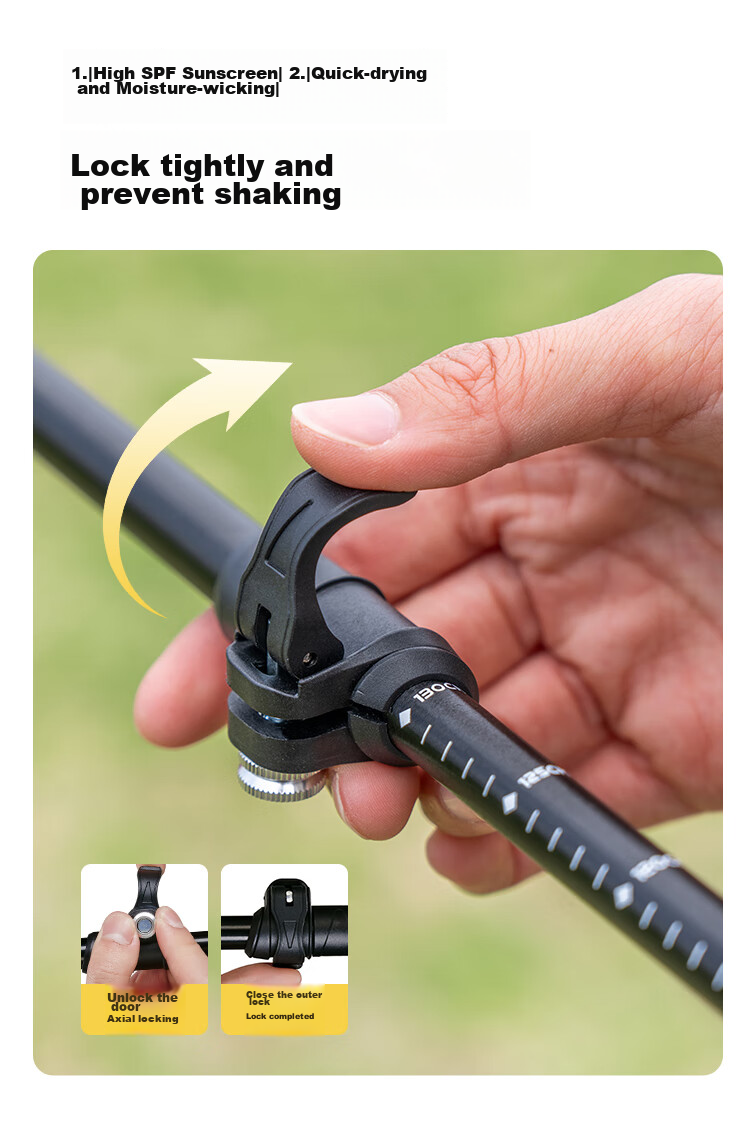 Pelliot [Light Wing AL] Hiking Pole, Adult Outdoor Telescopic Climbing Cane, Trekking Walking Stick, 166036025 Gree 11