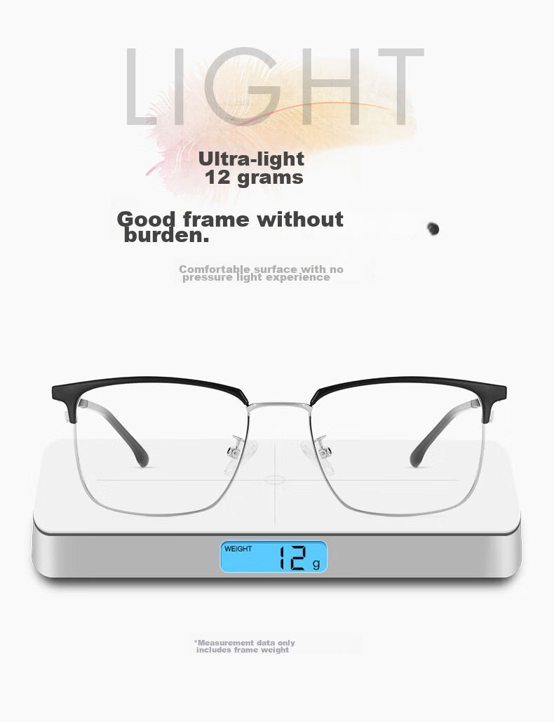 Jingbang Men's Prescription Glasses Blue Light Blocking Photochromic Fashion Transparent Browline Frame Eyewear S9615 12