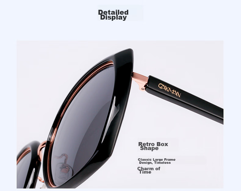 CAXMAN Fashion Cat-Eye Style Sunglasses for Women, Polarized Sunglasses, Casual Face-Flattering Trendy Glasses CX3183 7