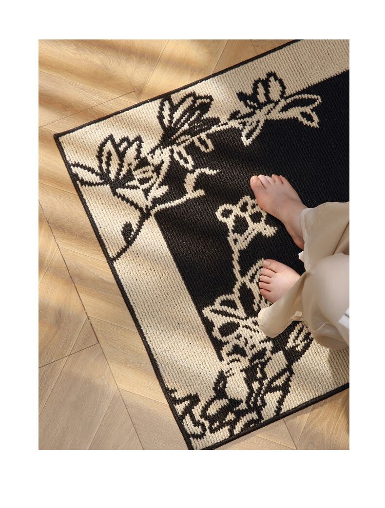 Modouyu Entrance Door Mat, 80*120cm, Floral Pattern, Doormat for Bathroom And Foyer, Durable High-End Carpet 12