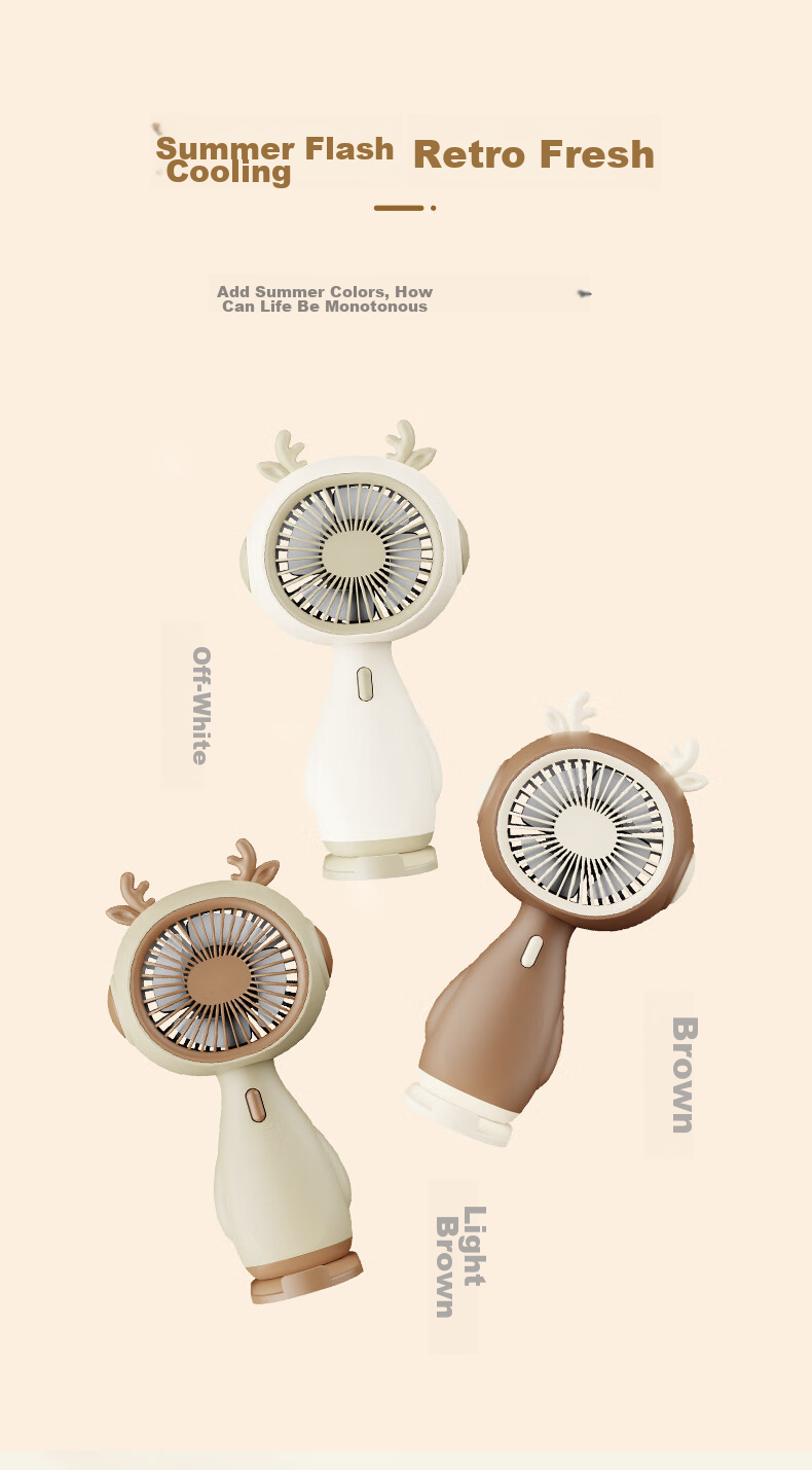 Ouliwen Small Handheld Fan for Desktop And Bed, USB Rechargeable, Low Noise, Three Speeds, Portable Mini High-Power Electric Fan for Office And Dormitory, My Little Pony Blue 3