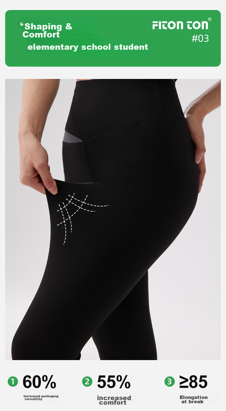 FitonTon Shark Leggings for Women, Autumn And Winter Wear, Base Layer Pants, Slightly Compression Sports Yoga Pants FTD0023, Black, Size S 6