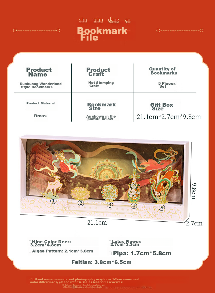 TaTanice Ancient Chinese Style Dunhuang Fairy Tale Bookmark, Graduation Season Gift, Birthday Present, Sticky Note Book Clip, Reading Card, Back-To And Graduation Gift 3