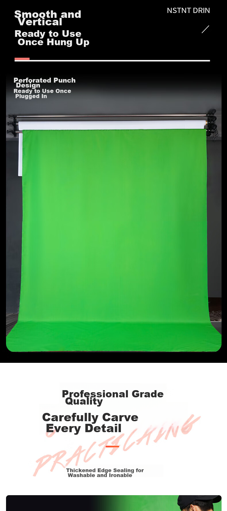 AMBITFUL Thickened 2*3 Meter Live Streaming Green Screen Chroma Key Cloth Photography Backdrop Green Cloth Background for ID Photos Shooting Solid Color Background Stand Green Cloth 8