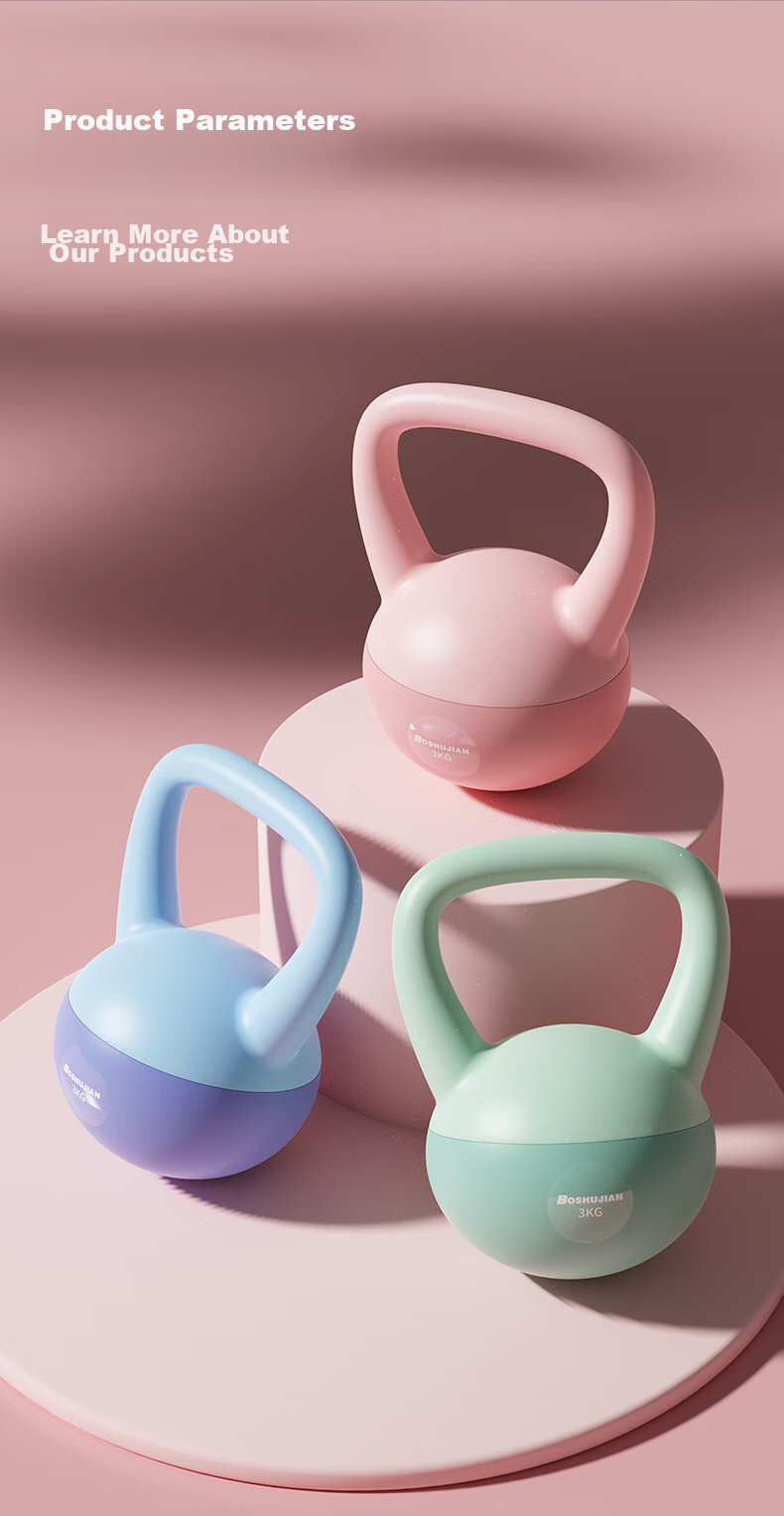 BOSHUJIAN Soft Kettlebell for Men And Women, Home Fitness Dumbbell for Arm Exercises, Squats And Glute Training Equipment, 6kg Pink 10