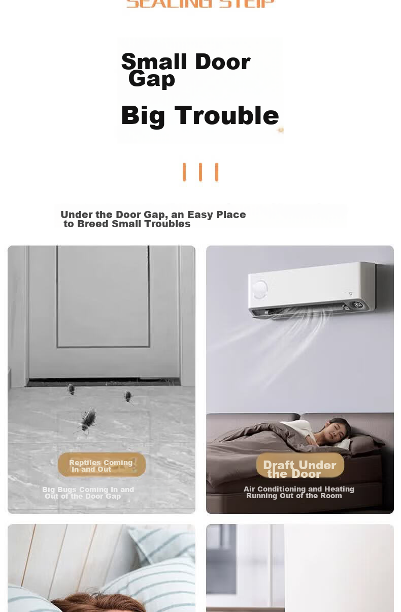 Cigeman Door Seal Strip, Bedroom Soundproof Strip, Wind And Light Blocking, Door Bottom Seal Strip, Door Gap, Soundproof Strip, Draft Preventio 5