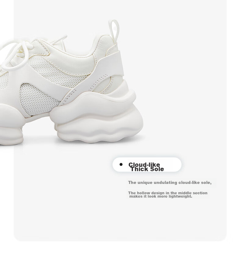 73Hours Celebrity-Inspired Women's Shoes, Yeyi Milk Jelly New Thick-Soled Heightening Sports Casual Dad Shoes for Wome 7