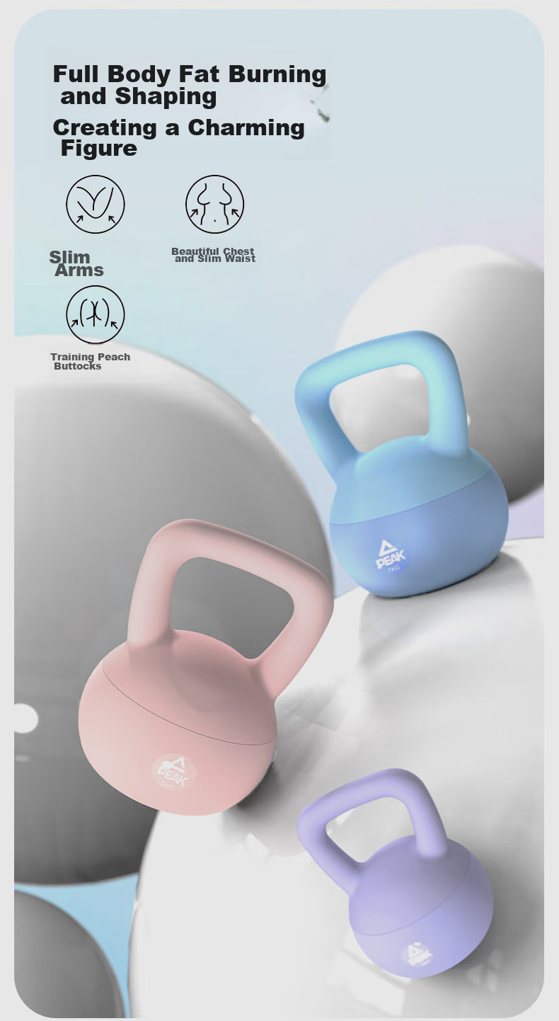 PEAK Soft Kettlebell for Men's Home Fitness, Glute Exercise, Strength Training, Lifting Kettlebell Dumbbell, 8 Kg, Sky Blue 3