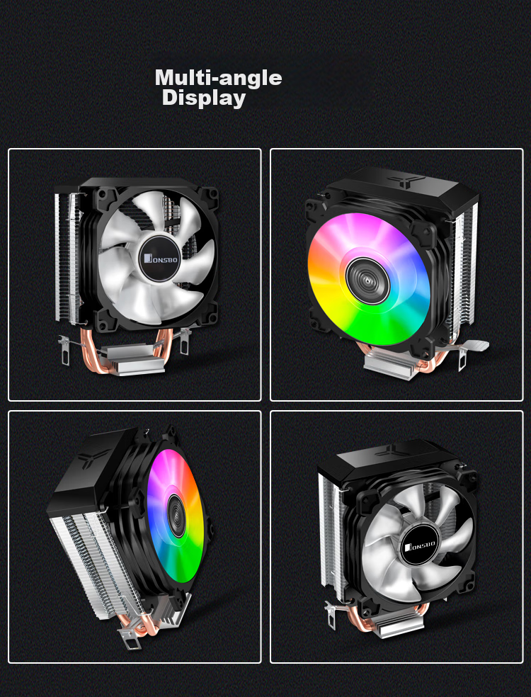 JONSBO CR-1200E Tower CPU Cooler (RGB Lighting Effects, 2 Heat Pipes, 9cm Fan, Multi-Platform Support, Thermal Paste Included) 16