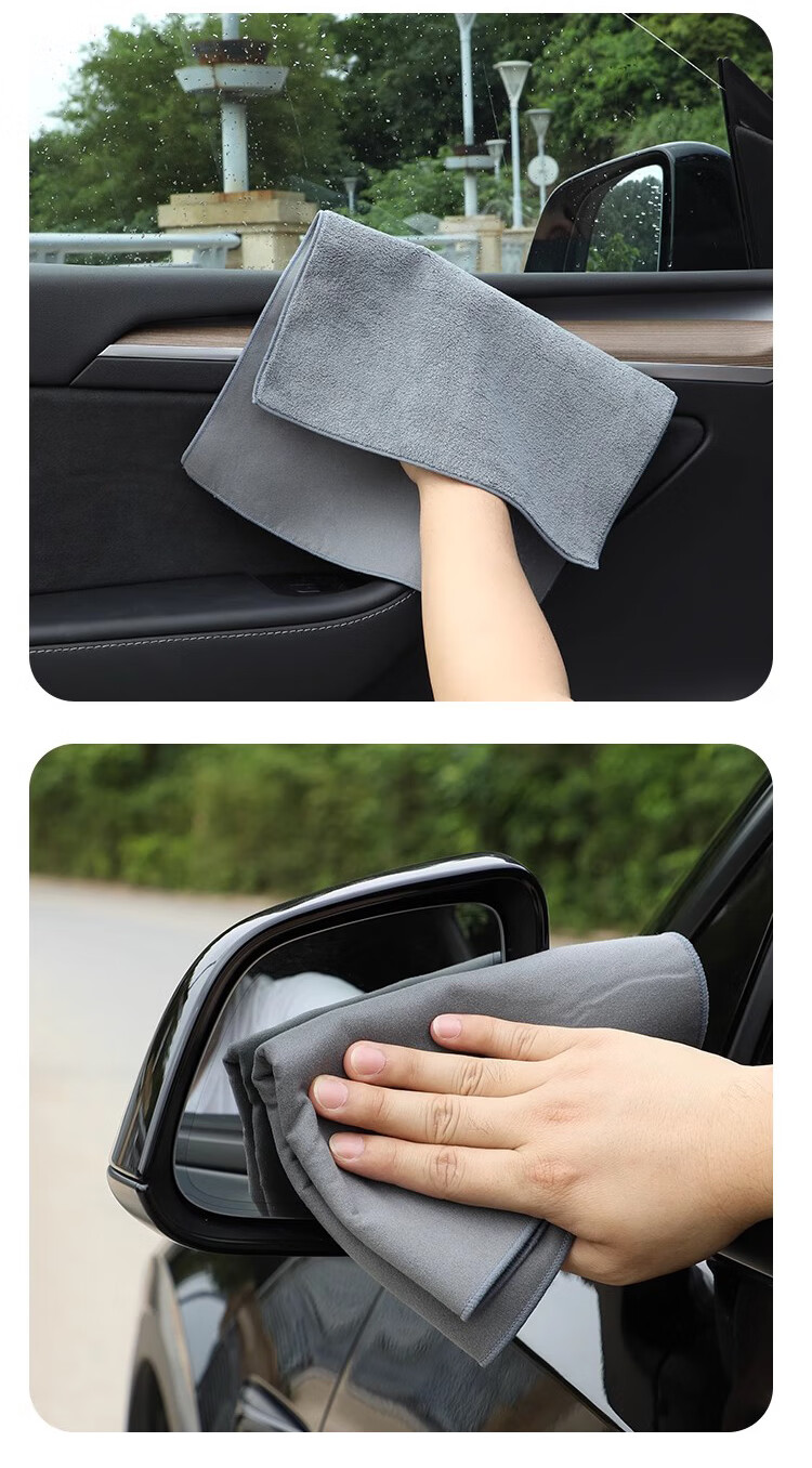 JPLAYER Car Wash Towel, Double-Sided Suede Cloth, Specialized Cleaning Cloth for Cars, Absorbent, for Cleaning Car Windows, 30*40CM, 3 Pieces 11