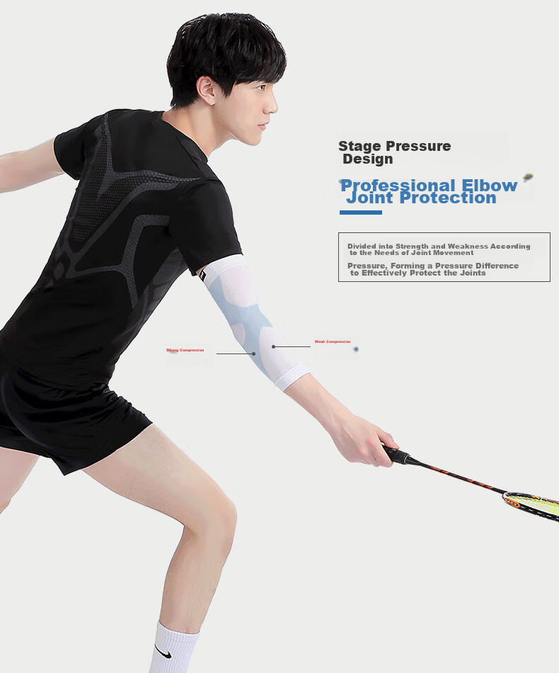 D&M Summer Sports Elbow Support for Women, Badminton And Tennis Compression Elbow Joint Extension, Lightweight Breathable Japanese Import, One Piece 6