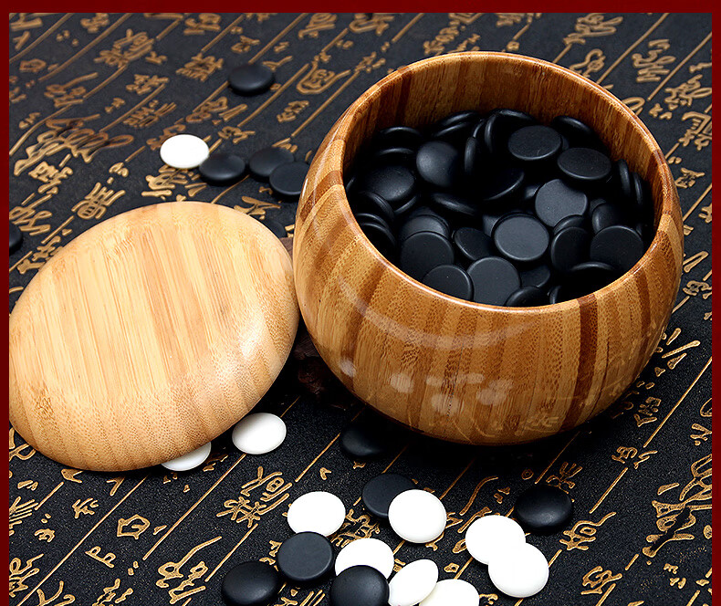 Huasheng Go Set, Nanmu Bamboo Go Container, Imitation White Jade Pieces, 19x19 Dual-Use Xiang Go Board W-015 Father's Day Gift 10