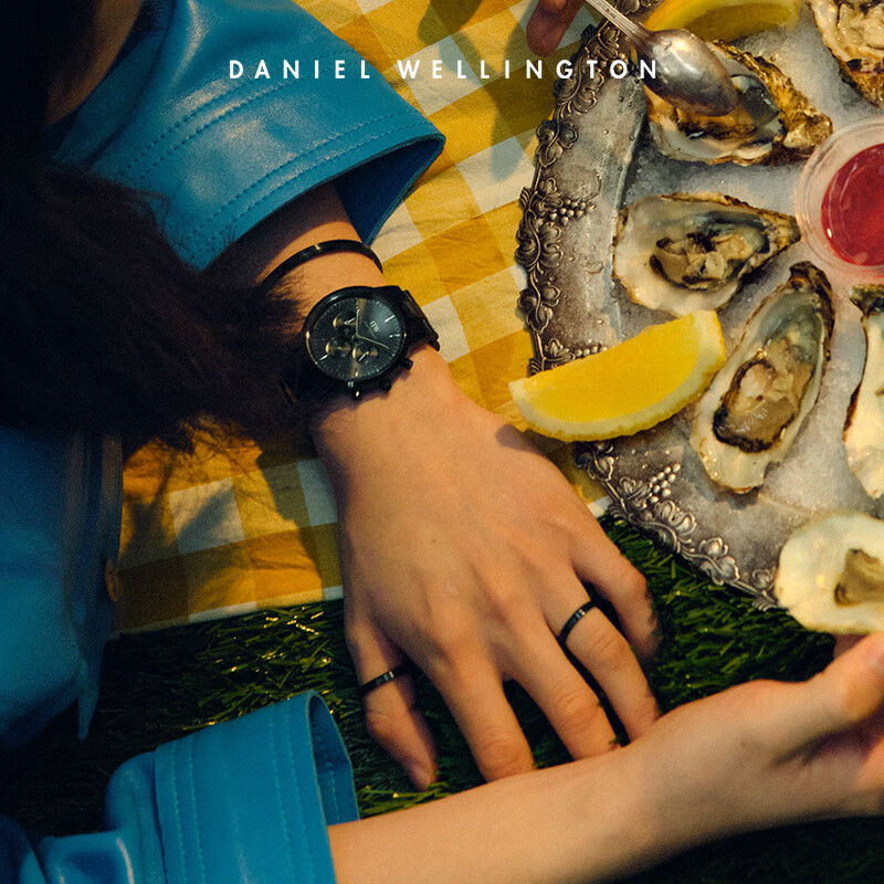 DanielWellington DW Ring for Women, Classic Couple Rings in Space Gray, Size 56, DW374 Birthday Gift for Girls