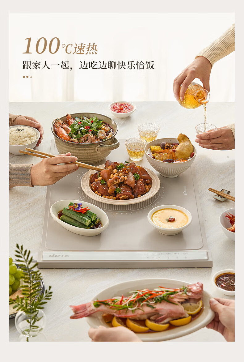 Bear Folding Food Warmer Plate, Silicone Heating Pad, Table Mat, Multifunctional Heating Mat, Flexible Plate for Defrosting And Warming Milk BWB-J04C7 9