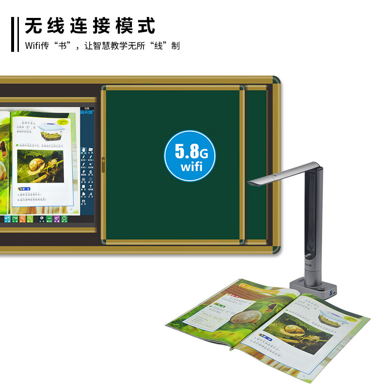 海天地（Soopen）K6-A 无线视频展示台高拍仪 1200万高清像素A3幅面自动对焦 便携式实物扫描仪教学办公两用