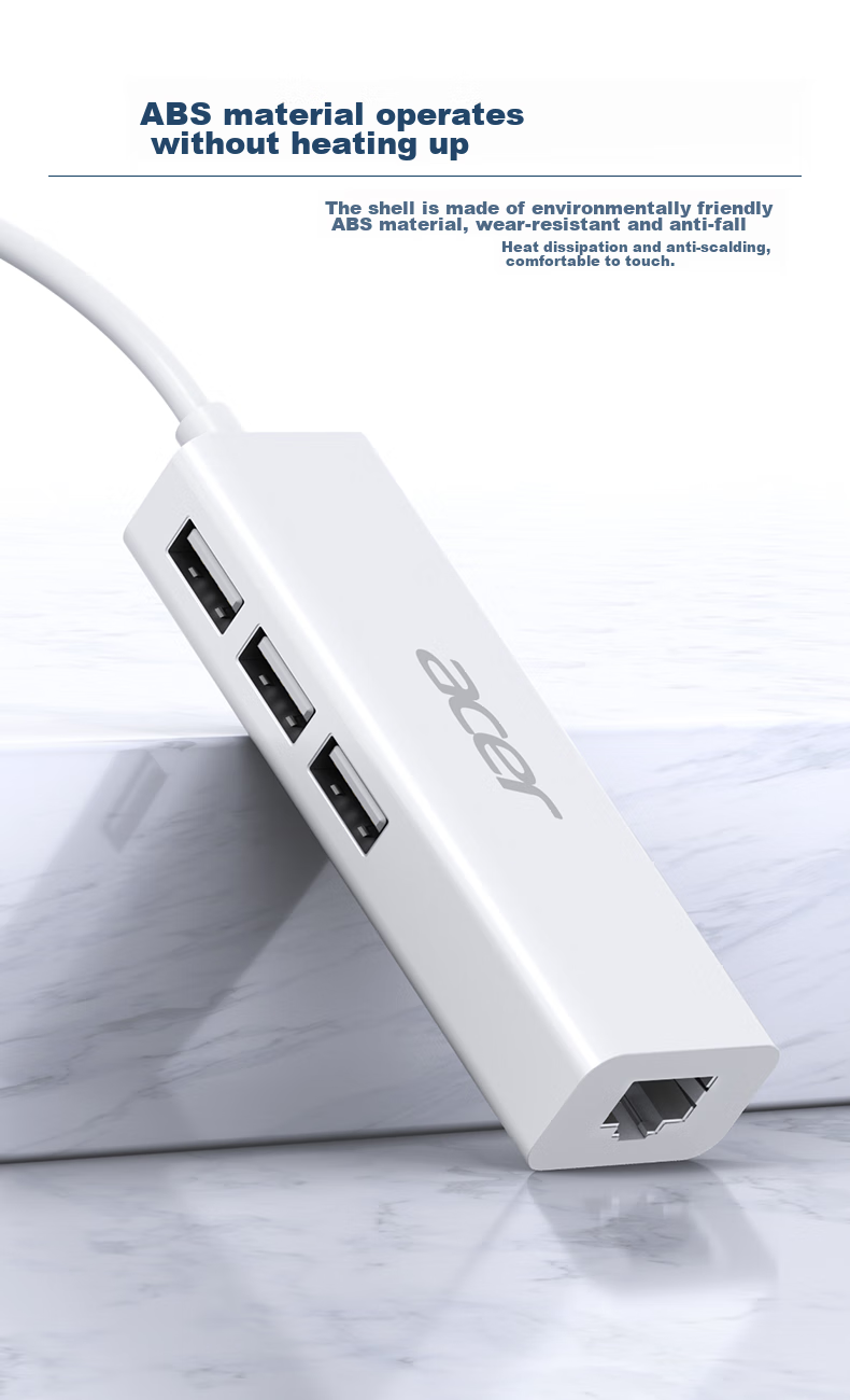 Acer Type-C to RJ45 Ethernet Adapter Hub Converter, Network Port Expansion Dock for Laptops And Desktops, Ethernet Port Expansion Dock for Windows 8/10 9