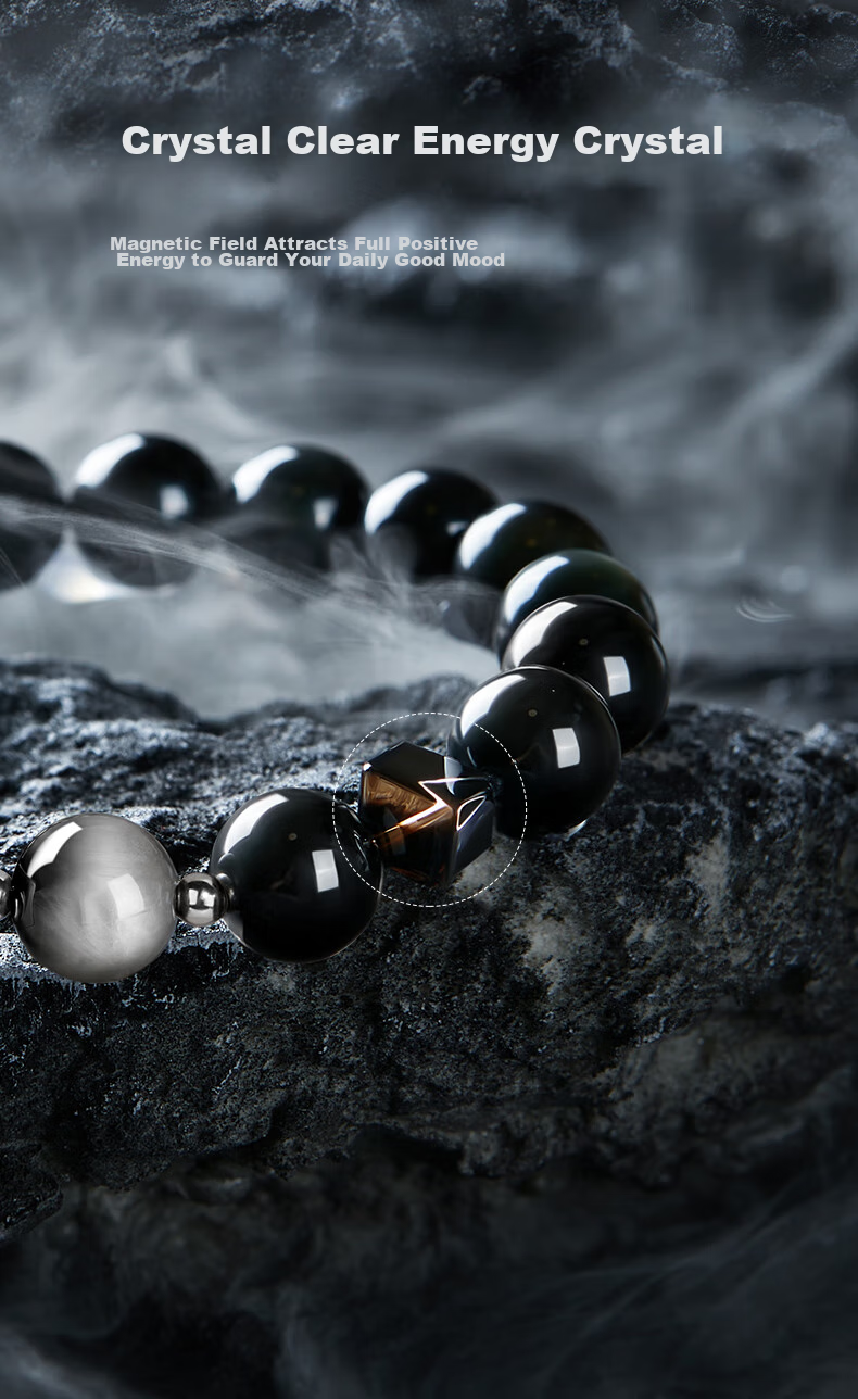 GLTEN Obsidian Men's Bracelet with Lucky Beads, Luxurious High-End Birthday Gift for Boyfriend Or Husband 6