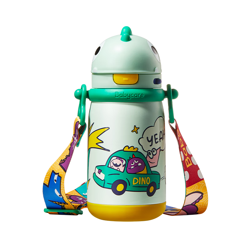 Babycare Children's Insulated Cup, Baby Sippy Cup with Straw, Water Bottle, Stainless Steel, 450ml - New And Old Styles Shipped Randomly