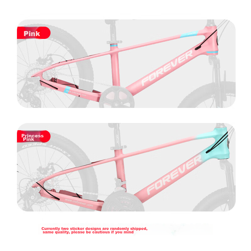 FOREVER Girls' Model, 22-Inch, 24-Speed, Magnesium Alloy Mountain Bike, for Female Teenagers, Students And Children, Pink 1