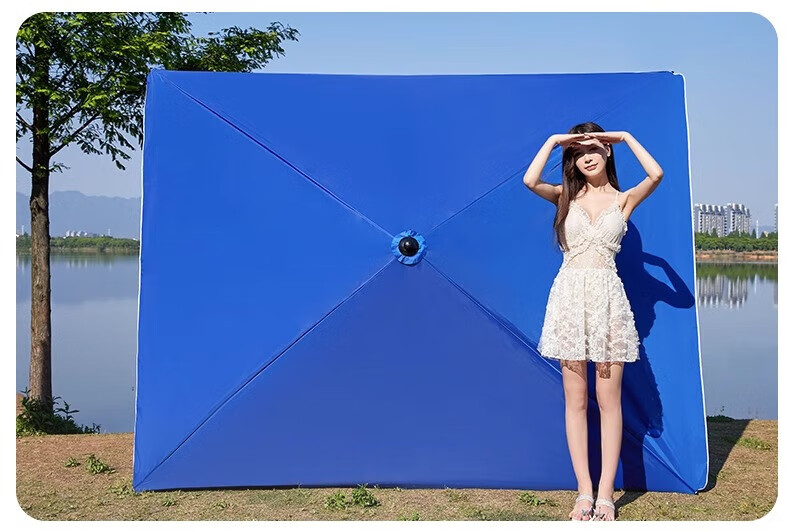 DSRAWMYT Outdoor Sun Umbrella Large Commercial Patio Umbrella Big Market Square Rectangular Rain Shelter Umbrella 13