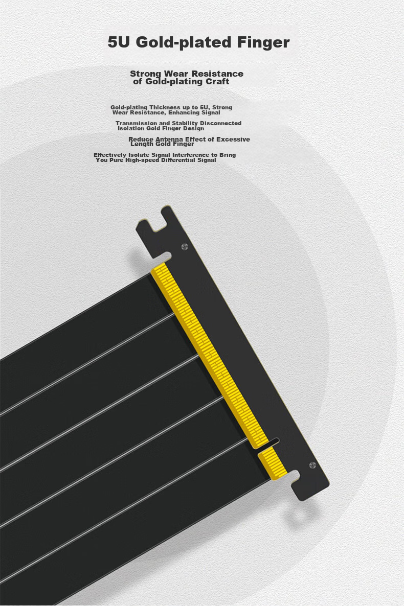 LinkStone Full-Speed Lossless PCIE4.0 Dual Anti-Reflective Graphics Card Vertical Expansion Cable Vertical Bracket PCIe X16 Anti-Electromagnetic Interference Bendable Suitable for 4090 Graphics Card 5