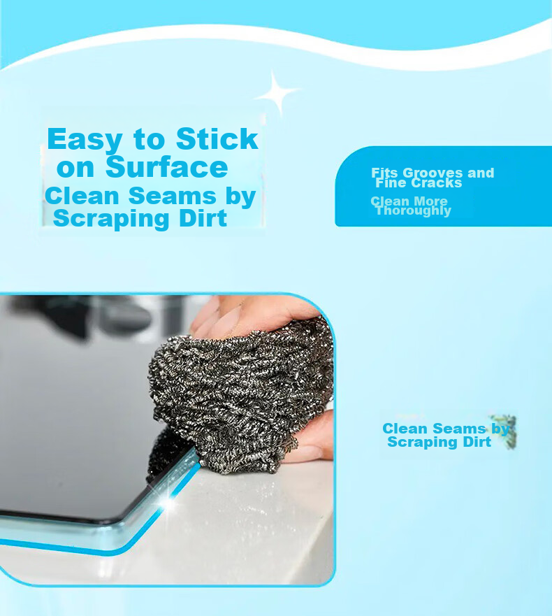 MIAOJIE Steel Wool Scrubber, 12-Pack, Dense Wire Mesh Easy to Apply, Kitchen Stove Dish Washing Cleaning Durable 4