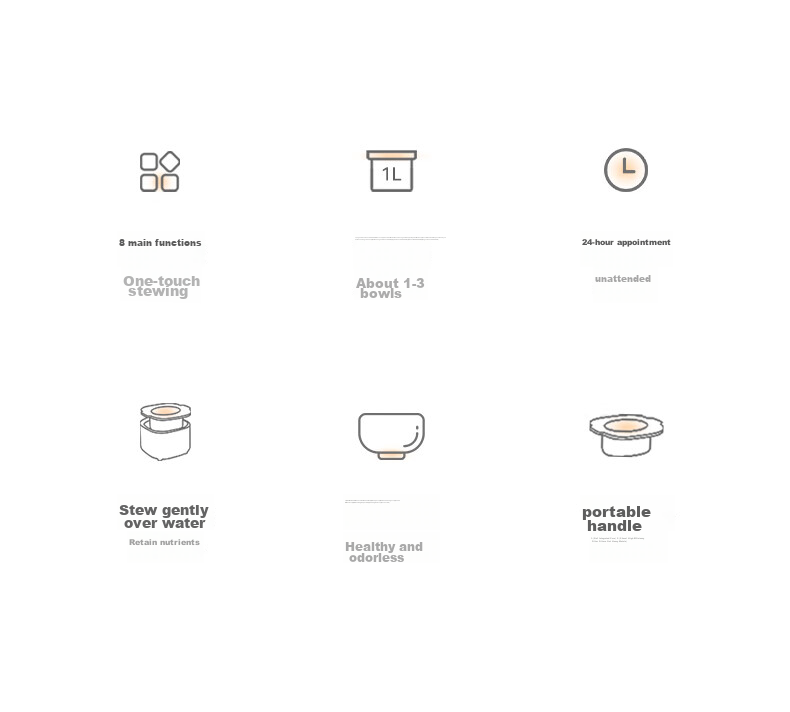 Olayks Instant Electric Stew Pot, Electric Stew Cup, Double Boiler, Soup Pot, Bird's Nest Stew Pot, Steamer Pot, Baby Food Cooker for Porridge, 1L with Steamer Basket 4