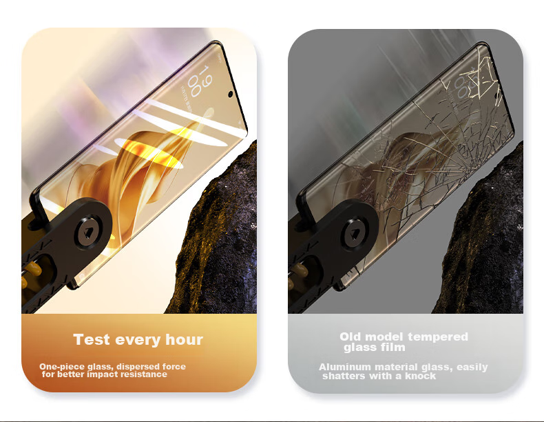 LLUNC Tempered Glass Screen Protector for OPPO Reno10, Compatible with Reno9pro/pro+, Reno9 Universal Curved Coverage Ultra-Thin Ultra-Clear Shatterproof Anti-Fingerprint Protective Film 7