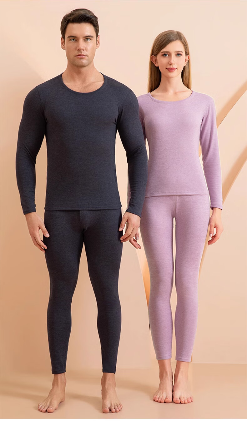 LangSha Women's Thermal Underwear, New Autumn And Winter 2026 Collection, Cashmere And Silk Blend, 7A Antibacterial Round Neck, Warm Base Layer Top And Bottom Set 25